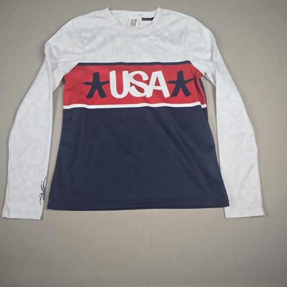 Spyder Tops - Spyder x Eric Haze Women's USA Snow Crew Neck Long Sleeve Top Shirt Camo Size S